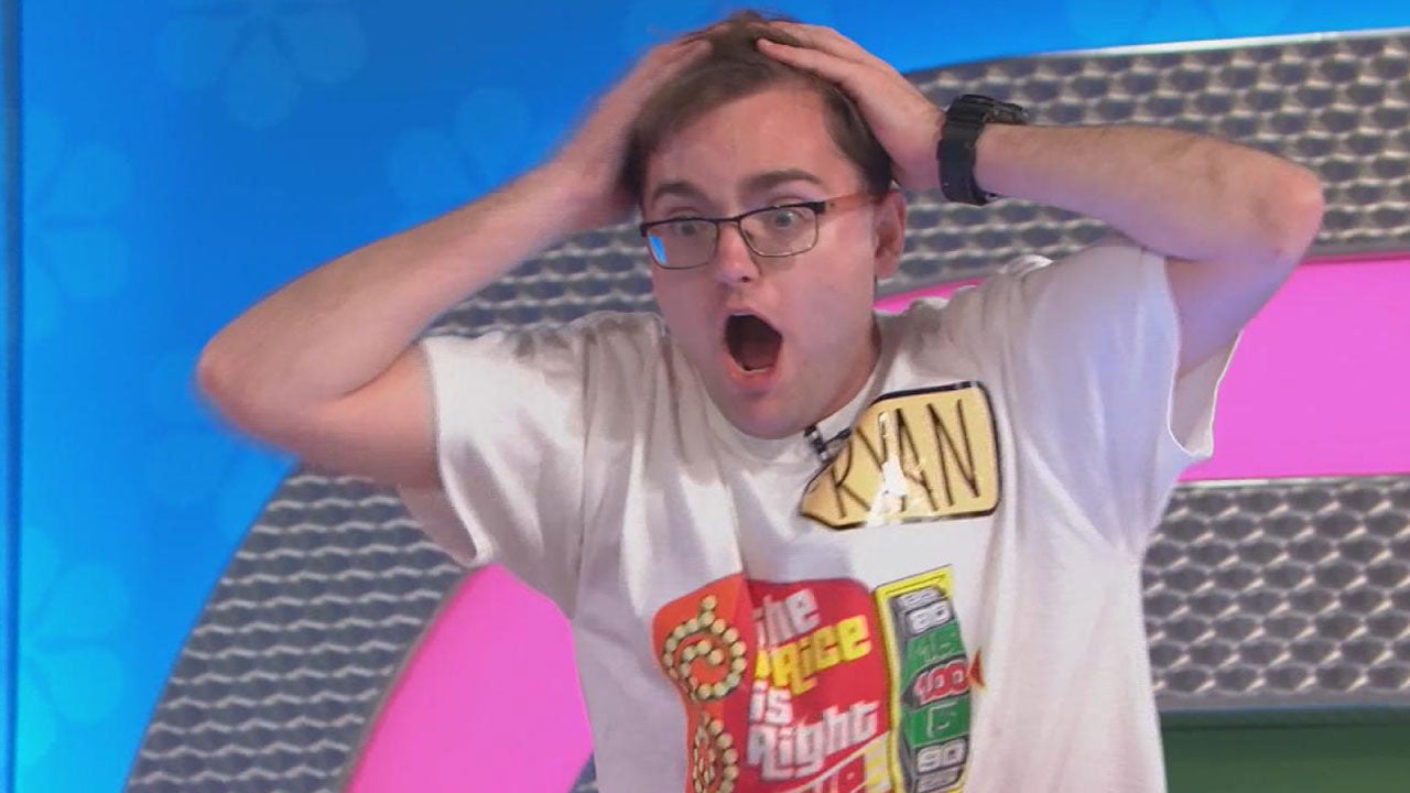 Ryan Belz reacting with his hands on his head during his 2017 Price Is Right appearance