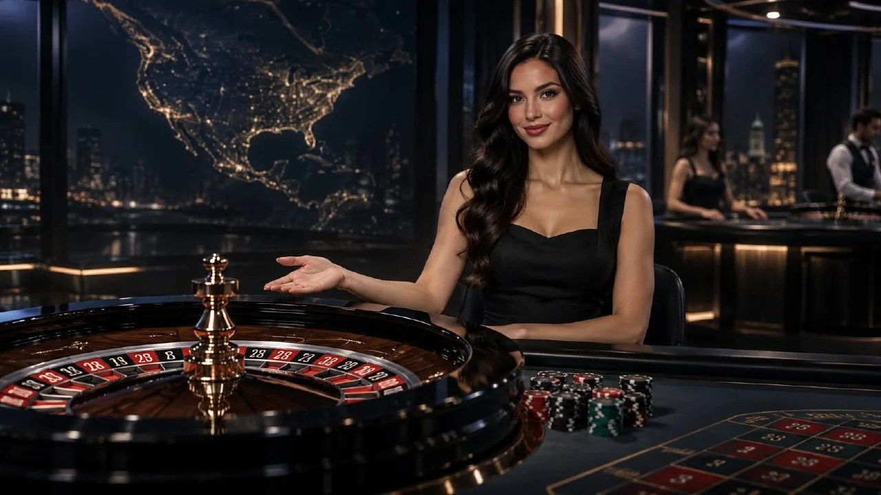 Live casino dealer representing the Evolution and Boyd Interactive partnership in North America