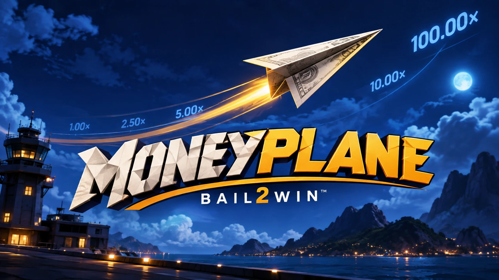 Moneyplane crash game with a paper airplane and rising multipliers