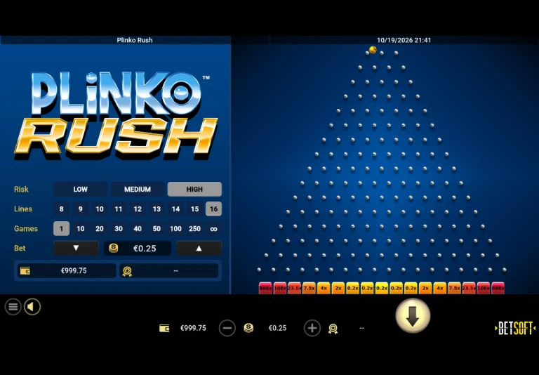 Betsoft Plinko Rush — A ball in motion Betsoft Plinko Rush — A ball in motion