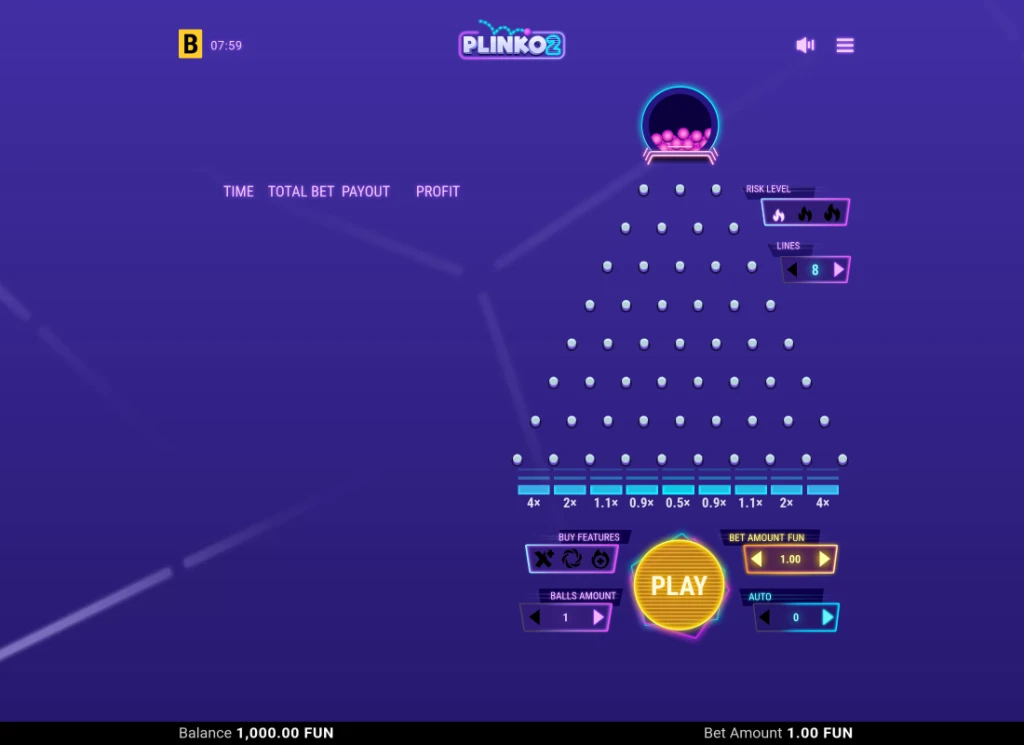 BGaming Plinko 2 game board