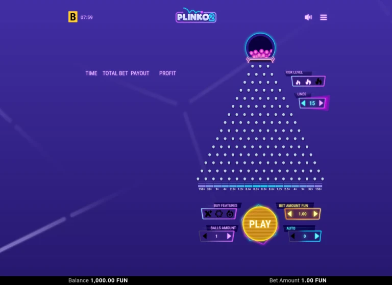 BGaming Plinko 2 — Middle risk, 15-line board BGaming Plinko 2 — Middle risk, 15-line board