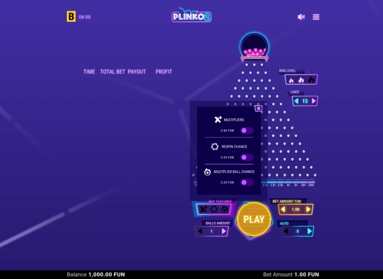 BGaming Plinko 2 — Optional feature settings BGaming Plinko 2 — Optional feature settings