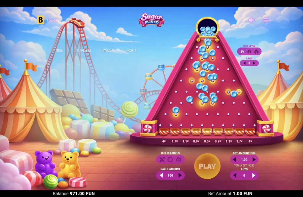 Sugar Plinko game board