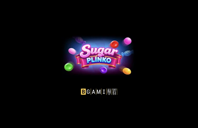 Sugar Plinko Loading Screen Sugar Plinko BGaming loading screen with candy-themed logo on a black background