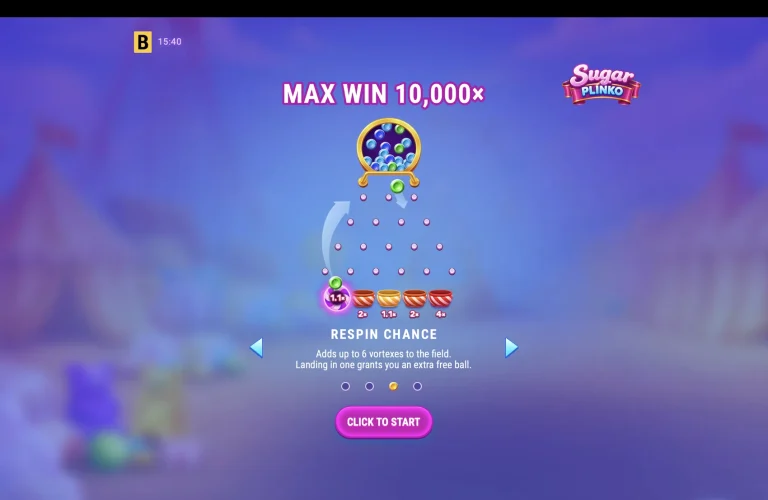 Sugar Plinko Respin Chance Sugar Plinko Respin Chance tutorial showing vortex pockets and an extra ball